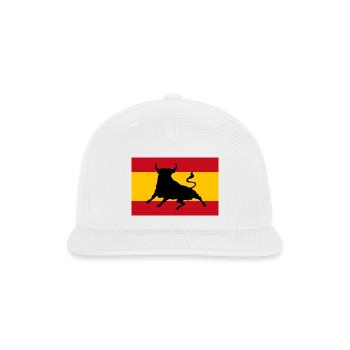 Spanish flag with bull - Snapback Baseball Cap - white - Front