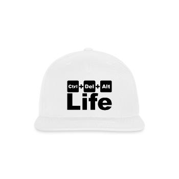 Ctrl + Del + Alt Life  - Snapback Baseball Cap - white - Front