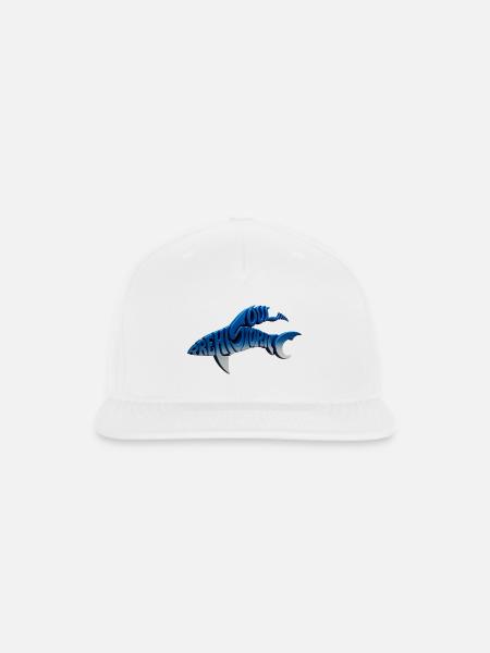 Our Story in Blue 3D Letters - Snapback Baseball Cap - white