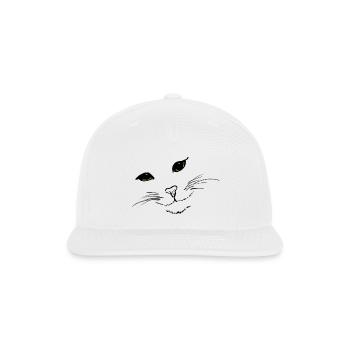 Cat Face - Snapback Baseball Cap - white - Front