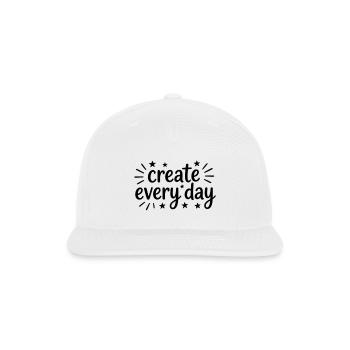 Create Every Day Hand Lettering - Snapback Baseball Cap - white - Front