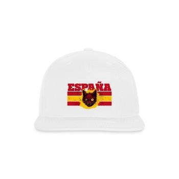 España Flame Cat Flag - Snapback Baseball Cap - white - Front