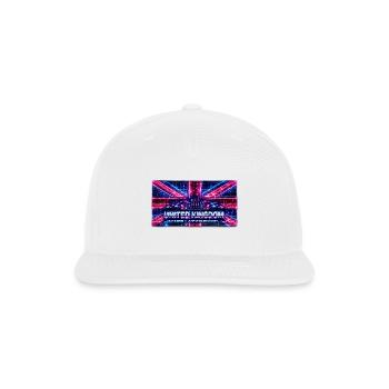 Neon UK Drum & Bass Flag - Snapback Baseball Cap - white - Front