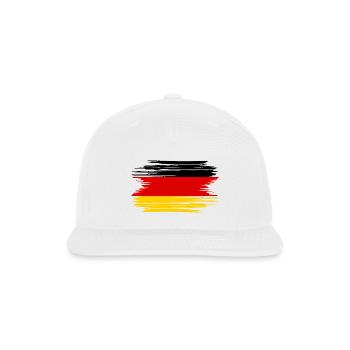 Distressed Germany Flag DE - Snapback Baseball Cap - white - Front