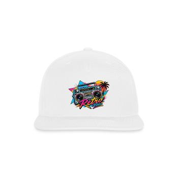 Tropical Summer Retro Vibes - 80s Boombox Art - Snapback Baseball Cap - white - Front