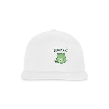 Zero Plans Frog: Chill Coffee Lover T-Shirt - Snapback Baseball Cap - white - Front
