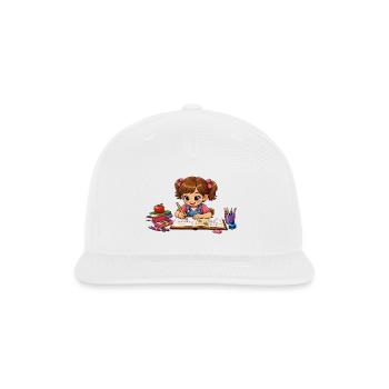 Little Scholar at Desk - Snapback Baseball Cap - white - Front