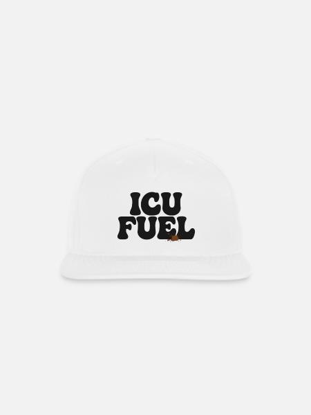 ICU Fuel: Bold Lettering with Splash - Snapback Baseball Cap - white