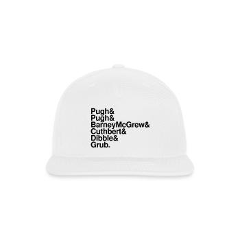 Trumpton list black font - Snapback Baseball Cap - white - Front