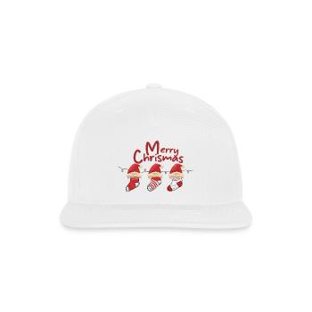 Merry Christmas Sock Trio - Snapback Baseball Cap - white - Front