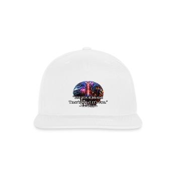 Neon Circuit Brain - Snapback Baseball Cap - white - Front