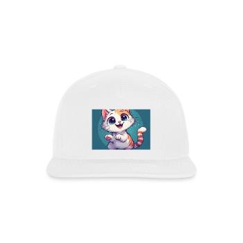 Adorable Chibi Tabby Cat - Snapback Baseball Cap - white - Front