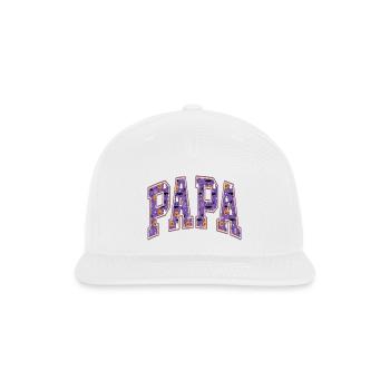 Papa Halloween Varsity Spooky Pattern Art - Snapback Baseball Cap - white - Front