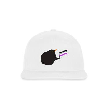 Blackbird with asexual flag - Snapback Baseball Cap - white - Front