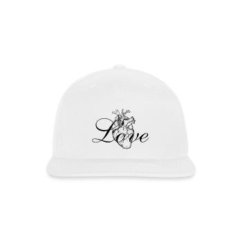 Vintage Anatomical Heart with Calligraphy - Snapback Baseball Cap - white - Front