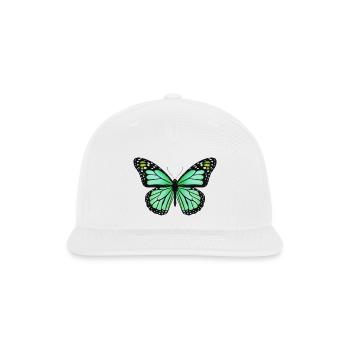 Emerald Wing Butterfly - Snapback Baseball Cap - white - Front
