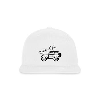 JEEP LIFE - Snapback Baseball Cap - white - Front