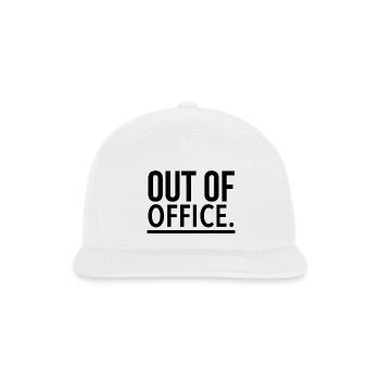 Out of office - Snapback Baseball Cap - white - Front