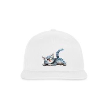 Funny Cat - Snapback Baseball Cap - white - Front