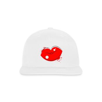 Bold Red Lips Pop Art Vector Graphic - Snapback Baseball Cap - white - Front