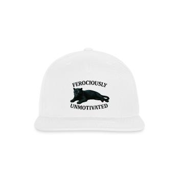 Ferociously Unmotivated – Black Panther Mood Shirt - Snapback Baseball Cap - white - Front