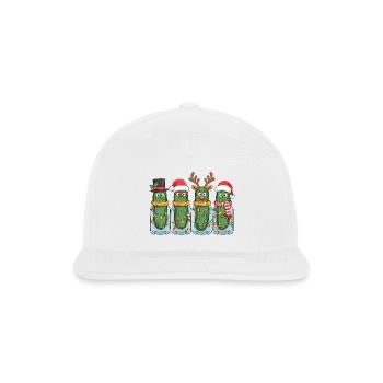 Whimsical Christmas Pickle Art - Snapback Baseball Cap - white - Front