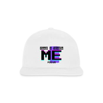 Focus & Keep It Simple Glitch Art - Snapback Baseball Cap - white - Front