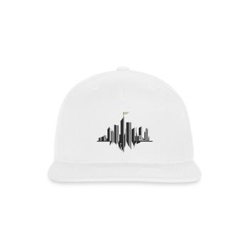 Monochrome Skyline Flag - Snapback Baseball Cap - white - Front