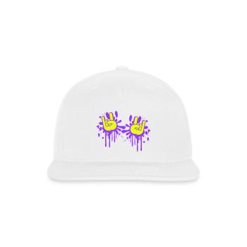 Two heavy metal graffiti horn fingers hand gesture - Snapback Baseball Cap - white - Front