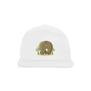 Whimsical Forest Elephant - Snapback Baseball Cap - white - Front