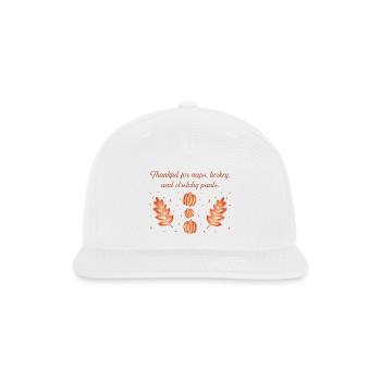 Thankful for Naps and Turkey - Snapback Baseball Cap - white - Front