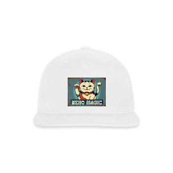 Neko Magic Retro Cat Sign - Snapback Baseball Cap - white - Front