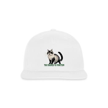 Too Shocked to Function Cat - Snapback Baseball Cap - white - Front