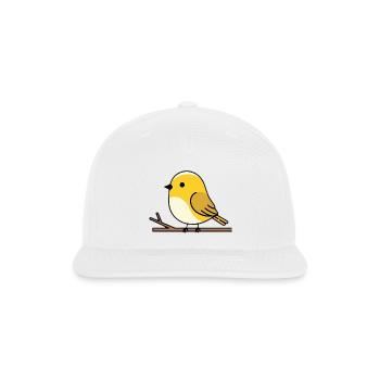 Adorable Yellow Bird on Branch Illustration - Snapback Baseball Cap - white - Front