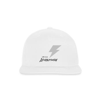 Lightning Bolt Minimalism - Snapback Baseball Cap - white - Front