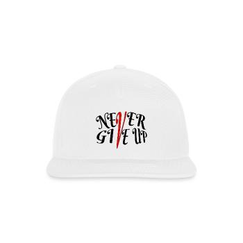 Crimson V Script on Black - Snapback Baseball Cap - white - Front