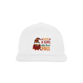 Just A Girl Who Loves Fall Gnome Autumn Art - Snapback Baseball Cap - white - Front