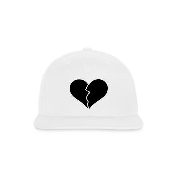Broken heart black - Snapback Baseball Cap - white - Front