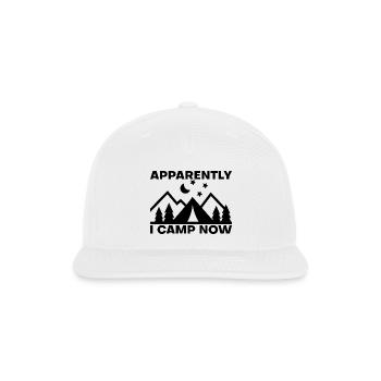 Apparently I Camp Now 5 - Snapback Baseball Cap - white - Front