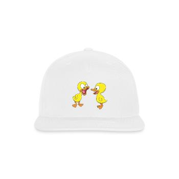 Quirky Duck Duo Illustration - Snapback Baseball Cap - white - Front