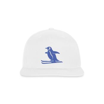 Minimalistic penguin skier winter sport - Snapback Baseball Cap - white - Front