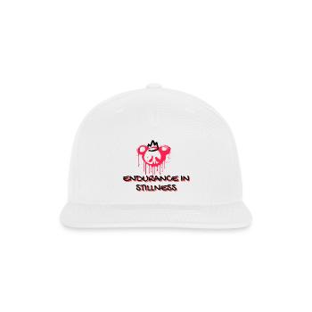 Endurance in Stillness – Mental Strength Message - Snapback Baseball Cap - white - Front