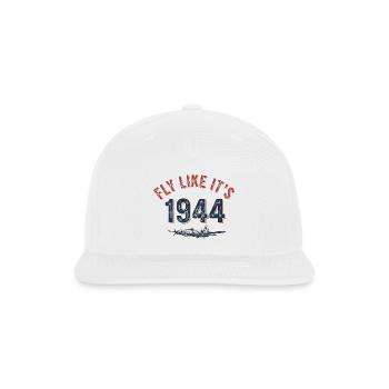 B-17 Bomber Vintage "Fly Like It's 1944" - Snapback Baseball Cap - white - Front