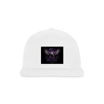 Faith Over Fear: Dark Gothic Raven - Snapback Baseball Cap - white - Front
