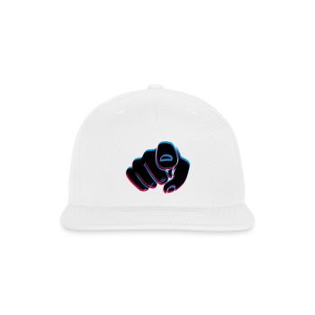 3D effect hand - Snapback Baseball Cap - white - Front