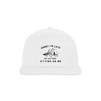 Sorry I Can't My Cat Was Sitting On Me Essential T - Snapback Baseball Cap - white - Front