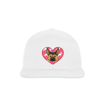GERMAN SHEPHERD HEART - Snapback Baseball Cap - white - Front