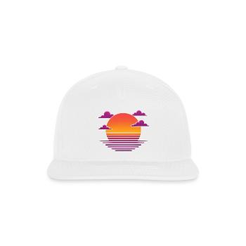 Retro Neon Sunset Horizon - Snapback Baseball Cap - white - Front
