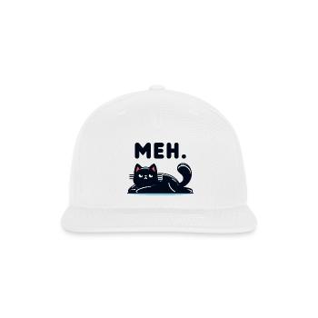 Meh Cat Nightshadow Illustration - Snapback Baseball Cap - white - Front