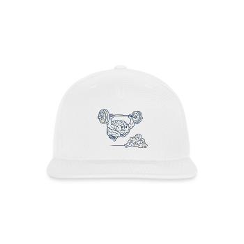 Brain Gains Lifting Weights - Snapback Baseball Cap - white - Front